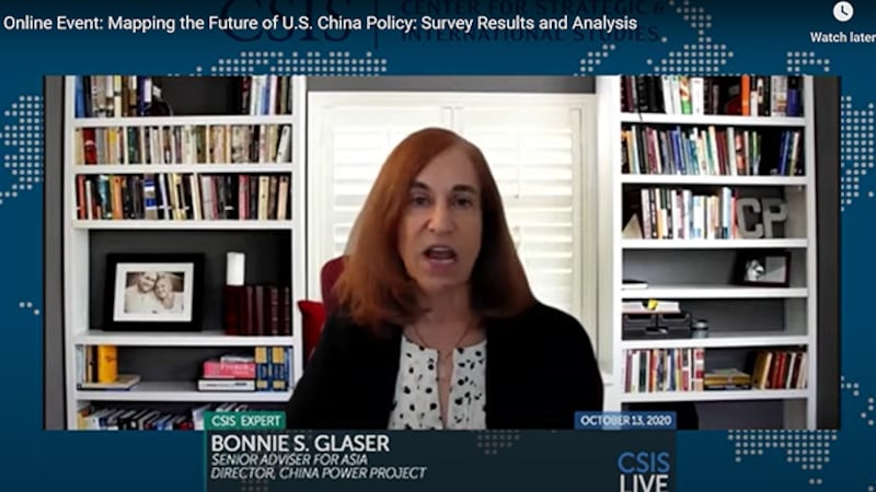 美国华盛顿智库“战略与国际研究中心”高级顾问葛来仪(Bonnie Glaser)(视频截图)